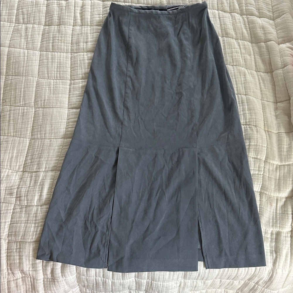 Norton McNaughton Slate Gray Midi Skirt